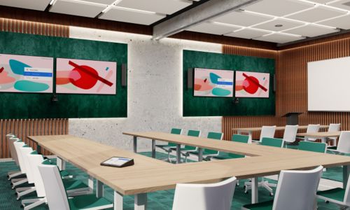 Moderner Konferenzraum mit neuster Technik ausgestattet